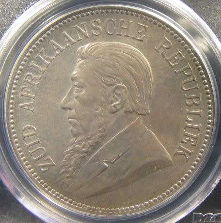 1892 ZAR Crown (Five Shillings) PCGS graded AU55, great coin, have a look!