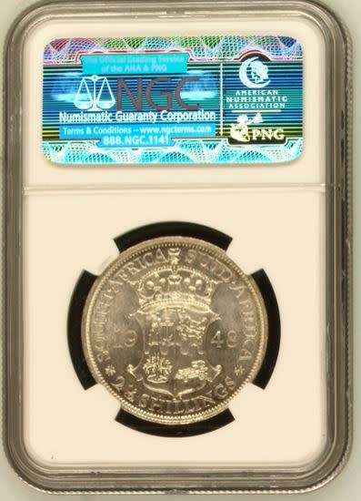 1948 Half Crown // 2.5 Shilling , NGC graded MS62 !!