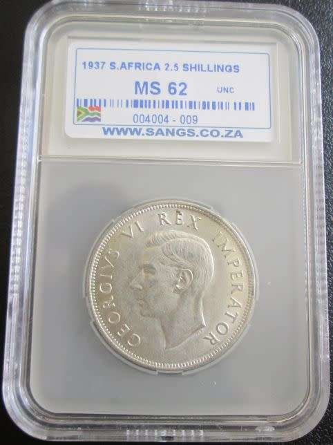 1937 Half Crown SANGS graded MS62
