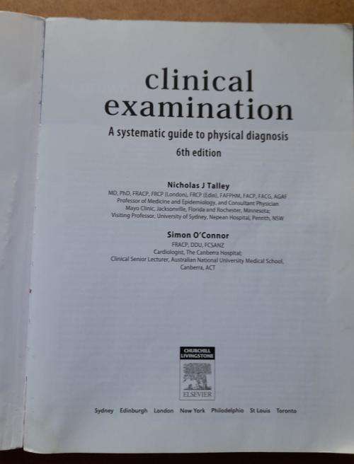 Talley and O`Connor`s Clinical Examination 6th Edition