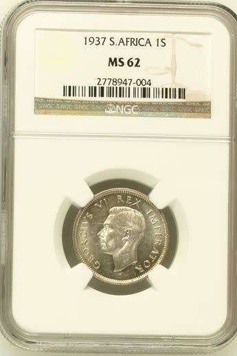 1937 Shilling NGC graded MS62