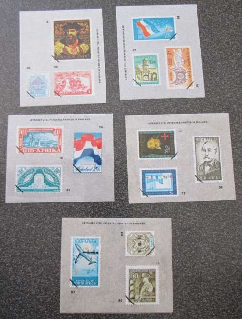 Republic of South Africa Lot of 51 Transfer Stamps, 1970s Letraset, Seldom Seen