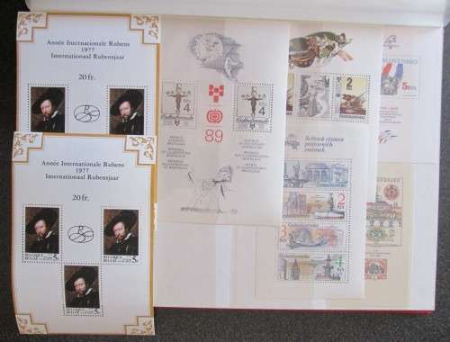 Unique collection of Mini Sheets Europe: Austria, Belgium, Czechoslovakia, Bulgaria, 1946-1989