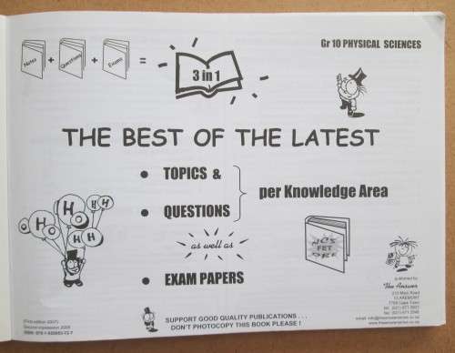 Physichem Caps Gr 10, Q&A + The Answer Series 3 in 1 Physical Science Gr 10