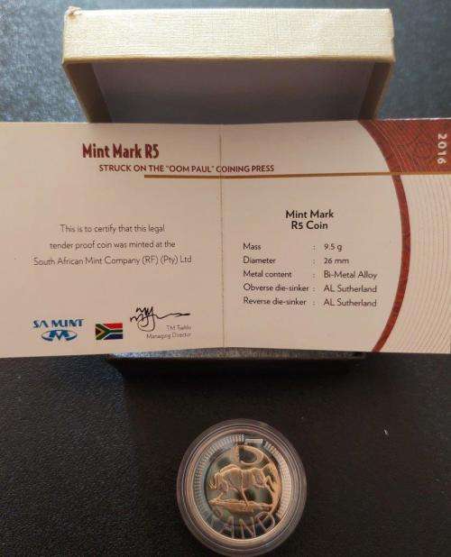 2016 `oom Paul` R5 with Coin World mintmark! Low Mintage