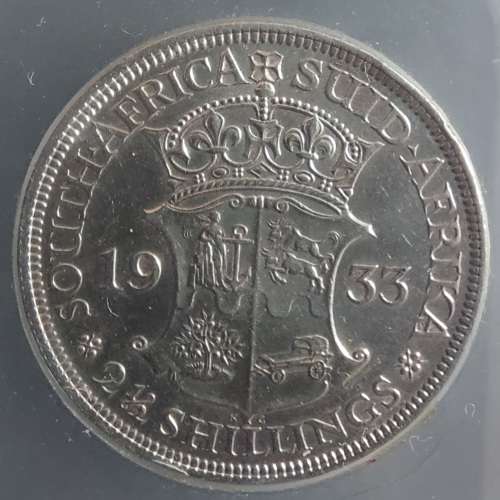 Scarce 1933 Half Crown SANGS graded AU !!