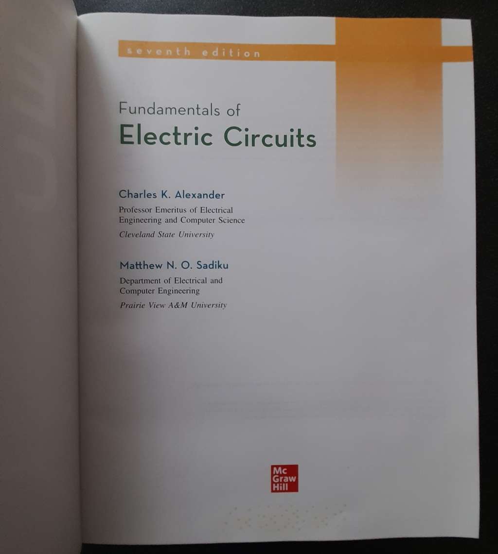 Fundamentals of Electric Circuits 7th Edition, Charles Alexander, Matthew Sadiku, NEW