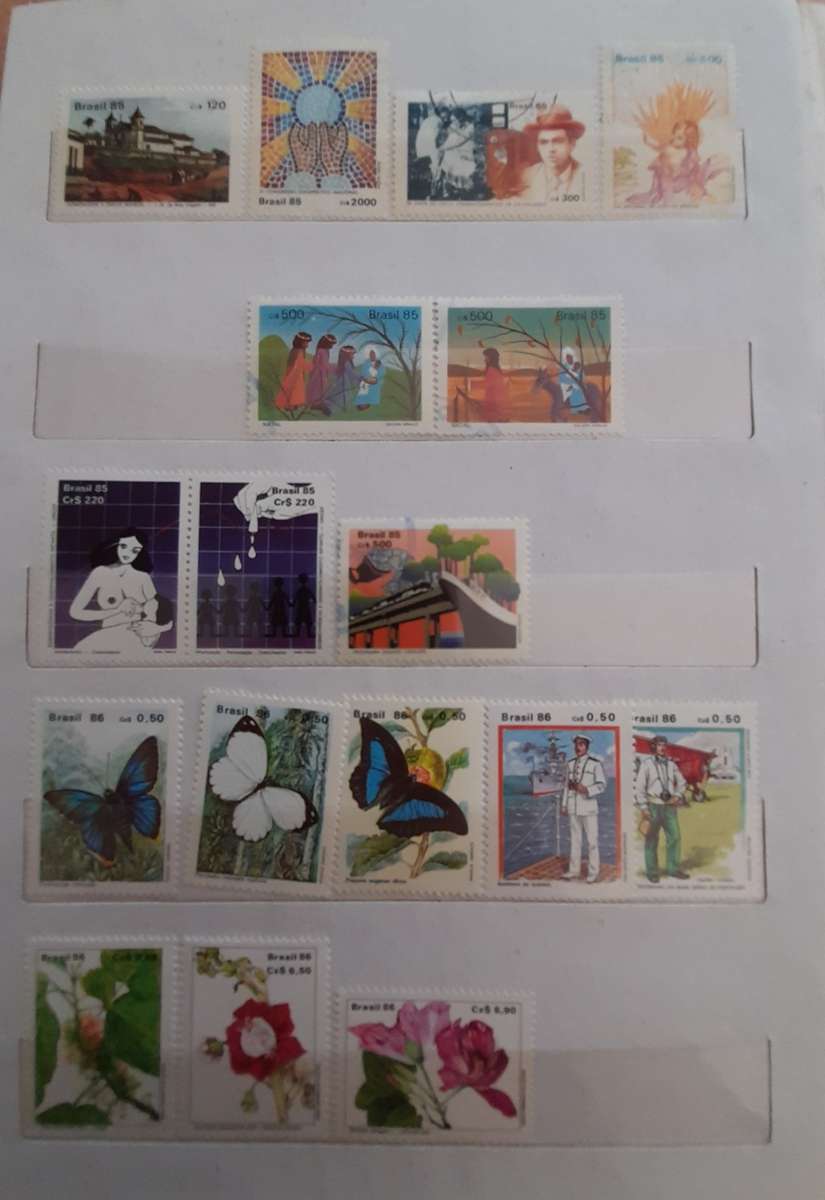 Brazil Stamps 1946 - 1987, Over 150 stamps + Stamp Album Included