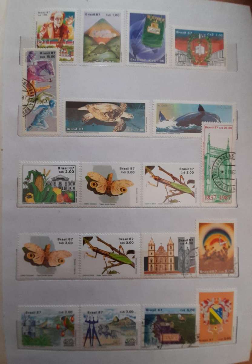 Brazil Stamps 1946 - 1987, Over 150 stamps + Stamp Album Included