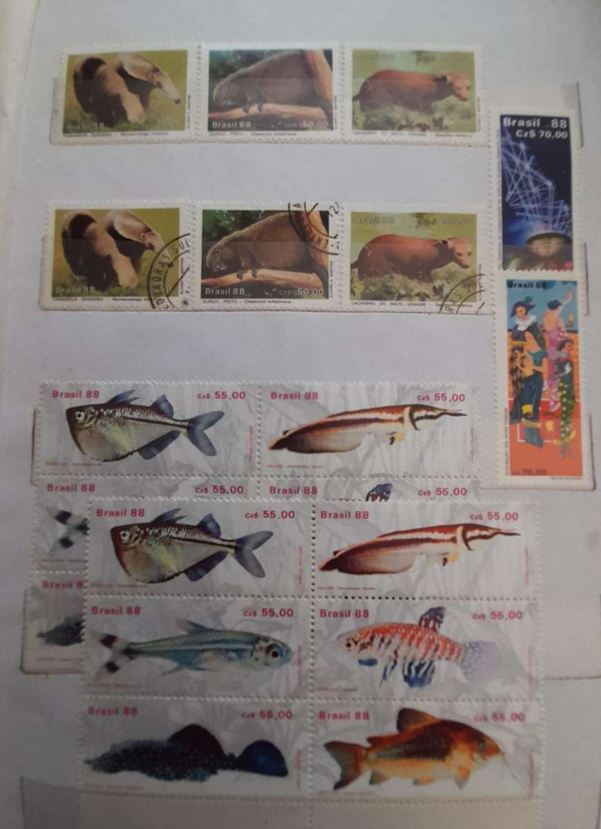 Brazil Stamps 1946 - 1987, Over 150 stamps + Stamp Album Included