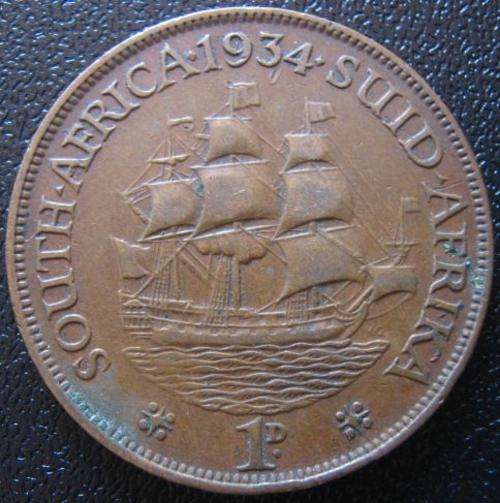 Union of SA 1934 penny