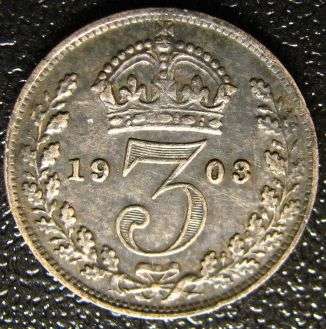 Silver 1903 GREAT BRITAIN 3 PENCE