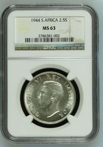 1944 Union of SA Halfcrown NGC graded MS63!!