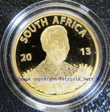 R1 start!! 2013 Nelson Mandela Protea 1/10 Oz gold coin!!