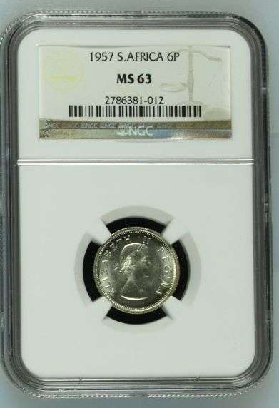 1957 Sixpence NGC graded MS63!!!
