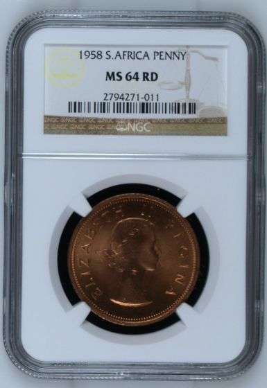 1958 Penny NGC graded  MS64RD!!! Second Finest known at NGC!!!