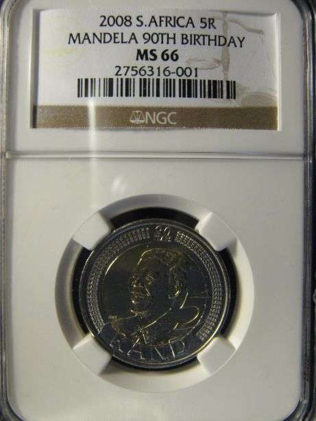 2008 Mandela Birthday R5, NGC graded MS66!!