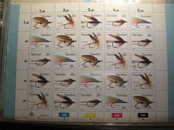 Transkei  Fishing Flies, 5th series Full sheet of 25 at 20% of cat value!