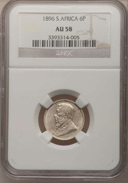 1896 ZAR Sixpence NGC graded AU58, have a look!!