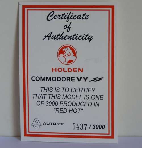 Holden Commodore VY SS 1:43 Autoart Australian Model