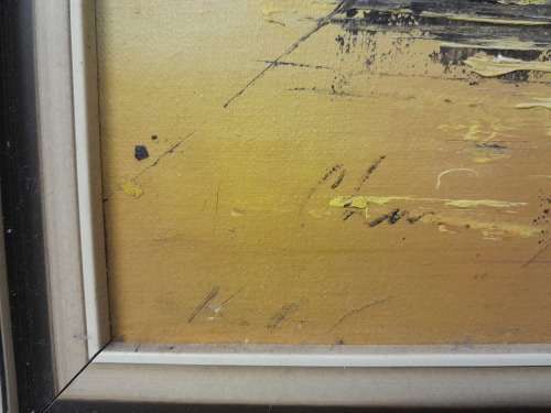 OIL ON BOARD ARTIST  UNRECOGINISED SIGNATURE - 595cm X 445cm - see pictures