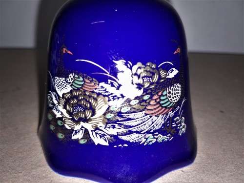 COBALT BLUE DINNER BELL & COBALT BLUE BOTTLE MADE IN BAVARIA -  see pictures