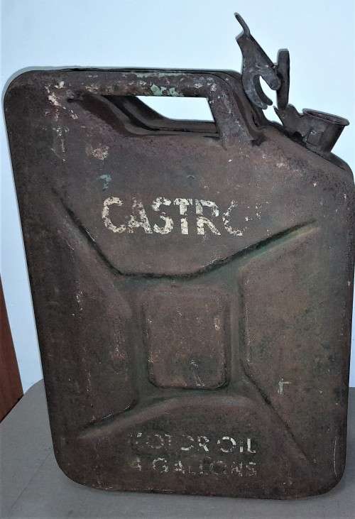VINTAGE KROST BROS CASTROL 5 GALLON OIL JERRY CAN