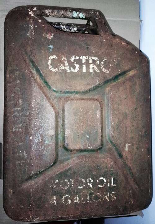 VINTAGE KROST BROS CASTROL 5 GALLON OIL JERRY CAN