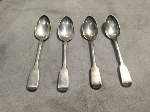 4x antique sterling silver hallmarks teespoon