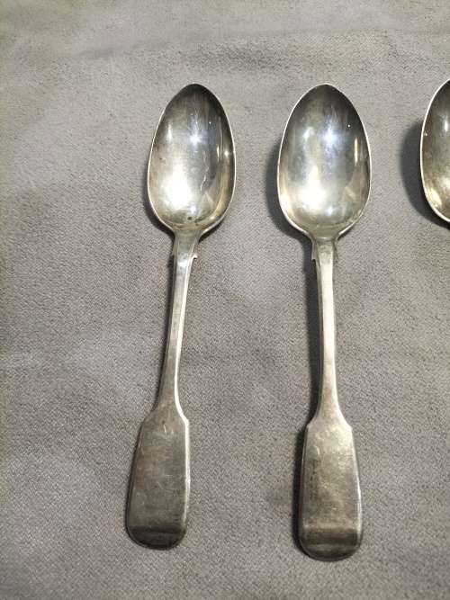 4x antique sterling silver hallmarks teespoon