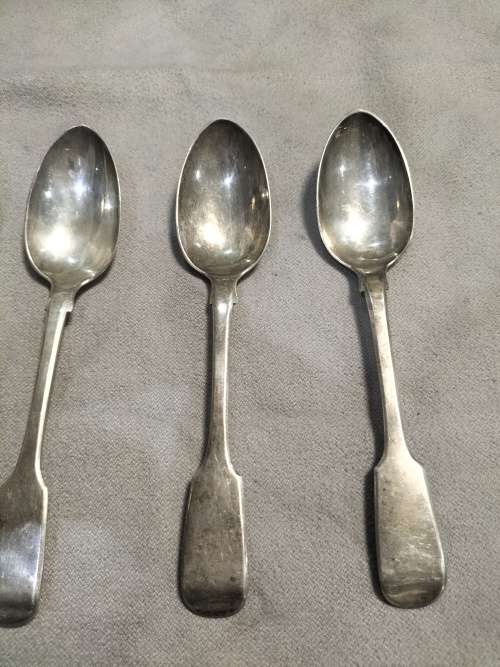 4x antique sterling silver hallmarks teespoon
