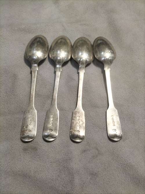 4x antique sterling silver hallmarks teespoon