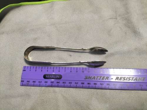 Antique sterling silver hallmark sugar tongs