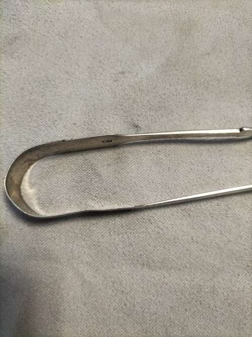 Antique sterling silver hallmark sugar tongs