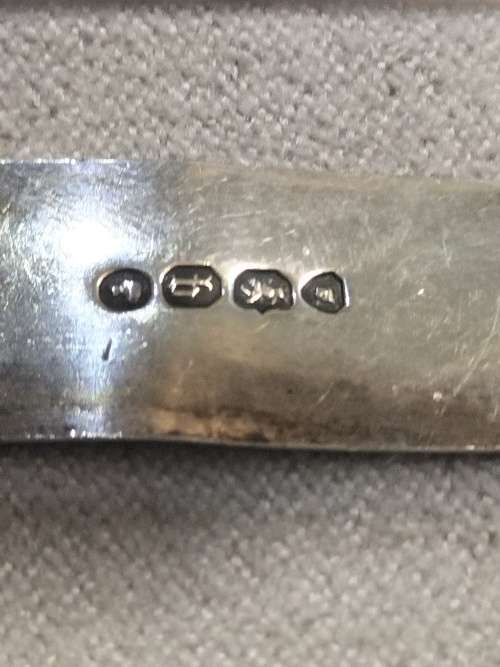 Antique sterling silver hallmark sugar tongs