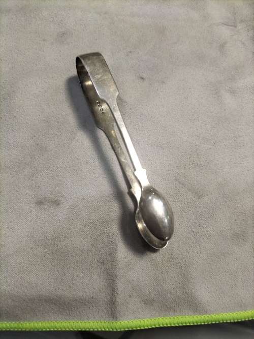 Antique sterling silver hallmark sugar tongs