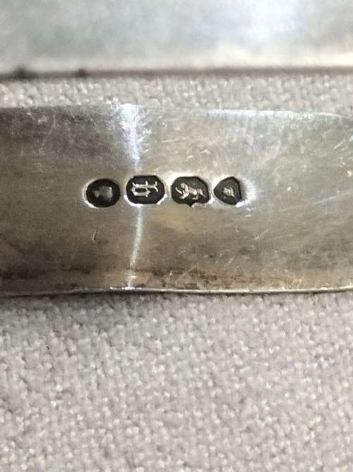 Antique sterling silver hallmark sugar tongs