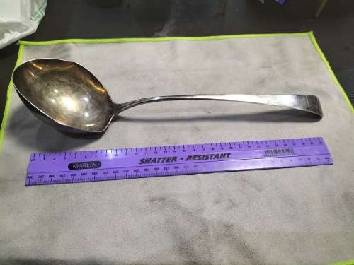 Huge 158 g antique sterling silver hallmark soup spoon