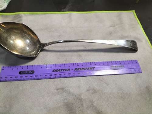Huge 158 g antique sterling silver hallmark soup spoon