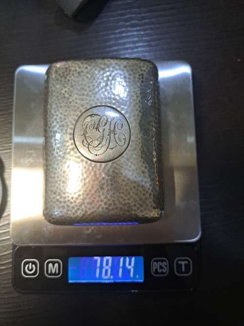 Sterling silver hallmarked Birmingham 19 century cigerette case