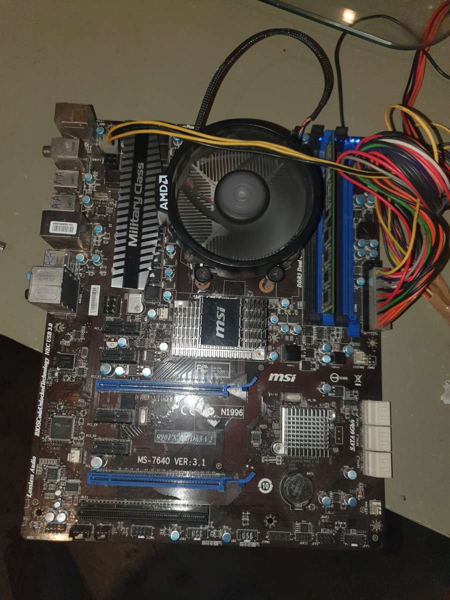 AMD motherboard n CPU DDR3 8 gig ram