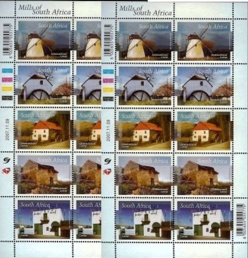 South Africa 2007 Mills x 2 Sheets. Face R214. MNH