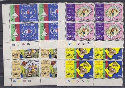 1973 + "10th ANNIV OF WORLD FOOD PROGRAM" + SET IN "B" & "D" C/BLOCKS - SEE BELOW + MNH + SG 235-238