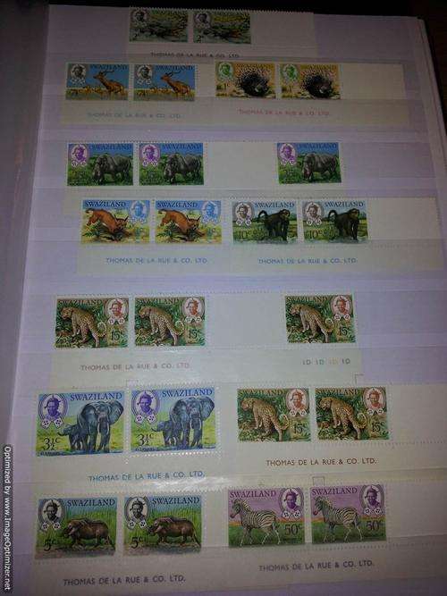 SWAZILAND 1960 DEFN SET IN IMPRINT BLOCK PRS PLUS 2 X GUTTER IMPRINT BLOCKS. HIGH CV!!