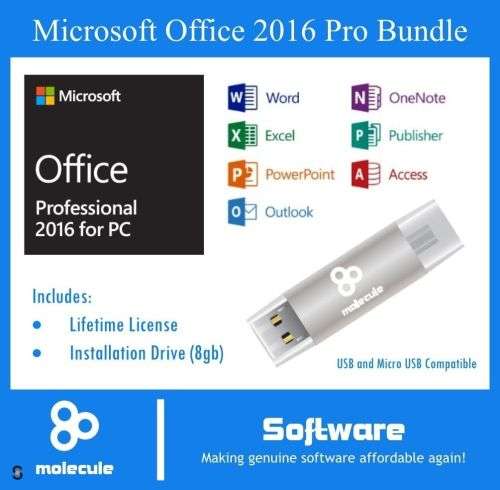 Microsoft Office 2016 Professional - Once off Lifetime Pack. No more subscriptions! 1 PC / 1 Install
