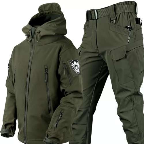 Tactical 2pc Set Outdoor Tactical Jacket & Pants For Military Security Hunting Biking Hiking Spor