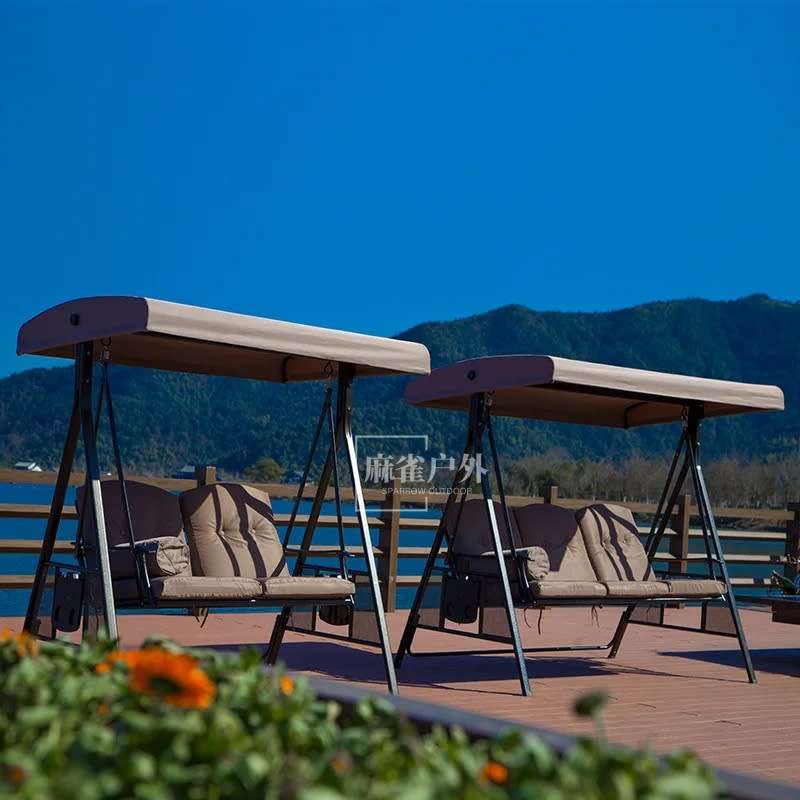 Patio Swing Chair 2 Seater With Cushions Perfect Garden Balcony Poolside Swing Chair