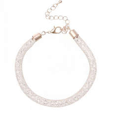Fashion Jewelry Rose Gold Colour Mesh Rhinestone Diamante Bracelet