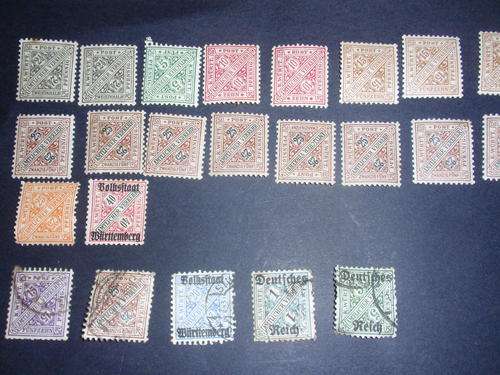 A SELECTION OF WURTTEMBERG OFFICIAL STAMPS