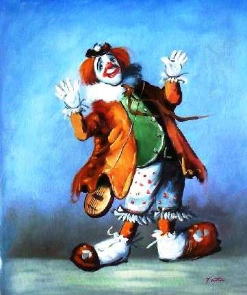 Clown. 60 x 50 cm oil painting on canvas.